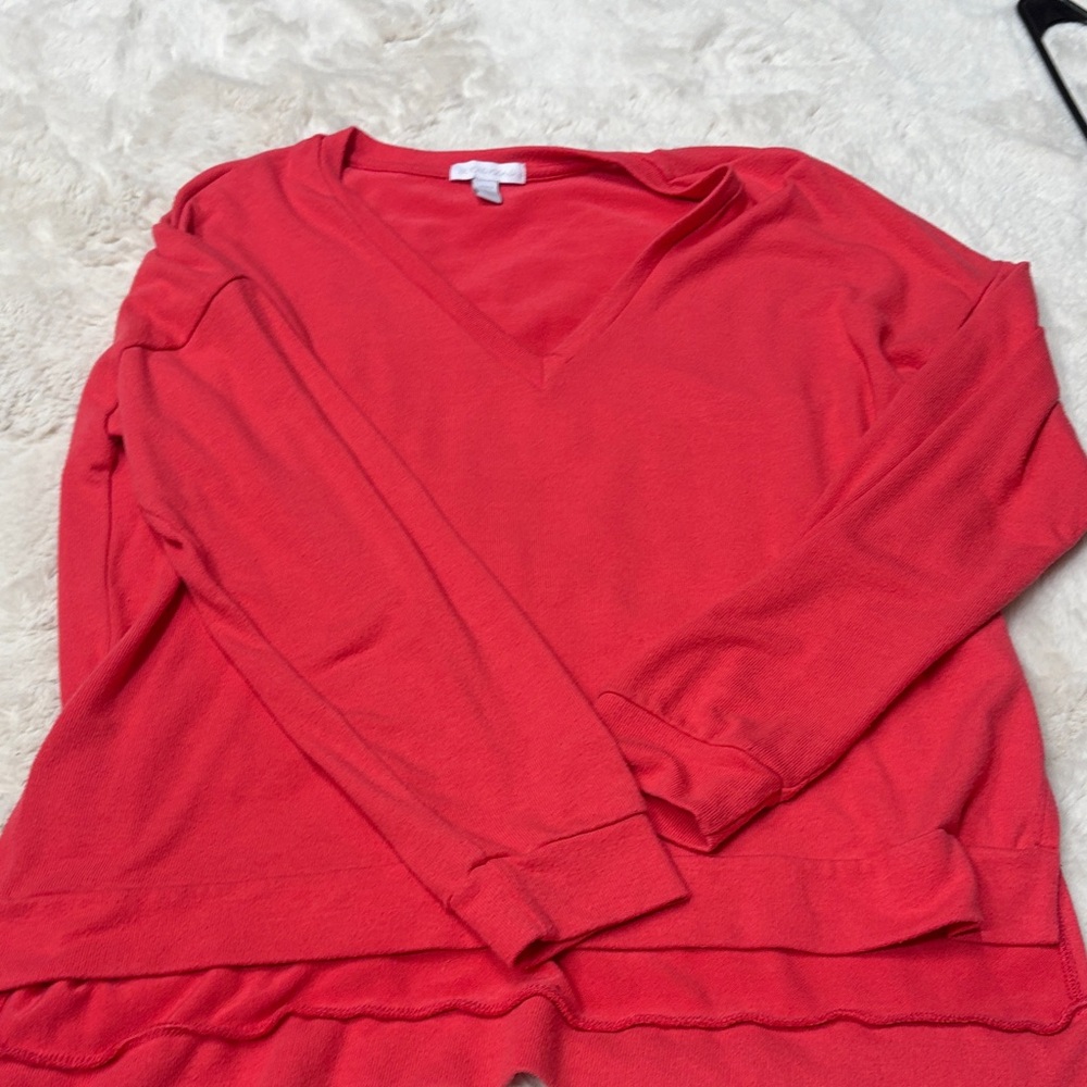 Beyond Yoga Hot Pink V-Neck Sweater